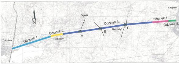 Niebezpieczne odcinki Zdarzenia drogowe w latach 2011-2012 Na analizowanym odcinku DK22