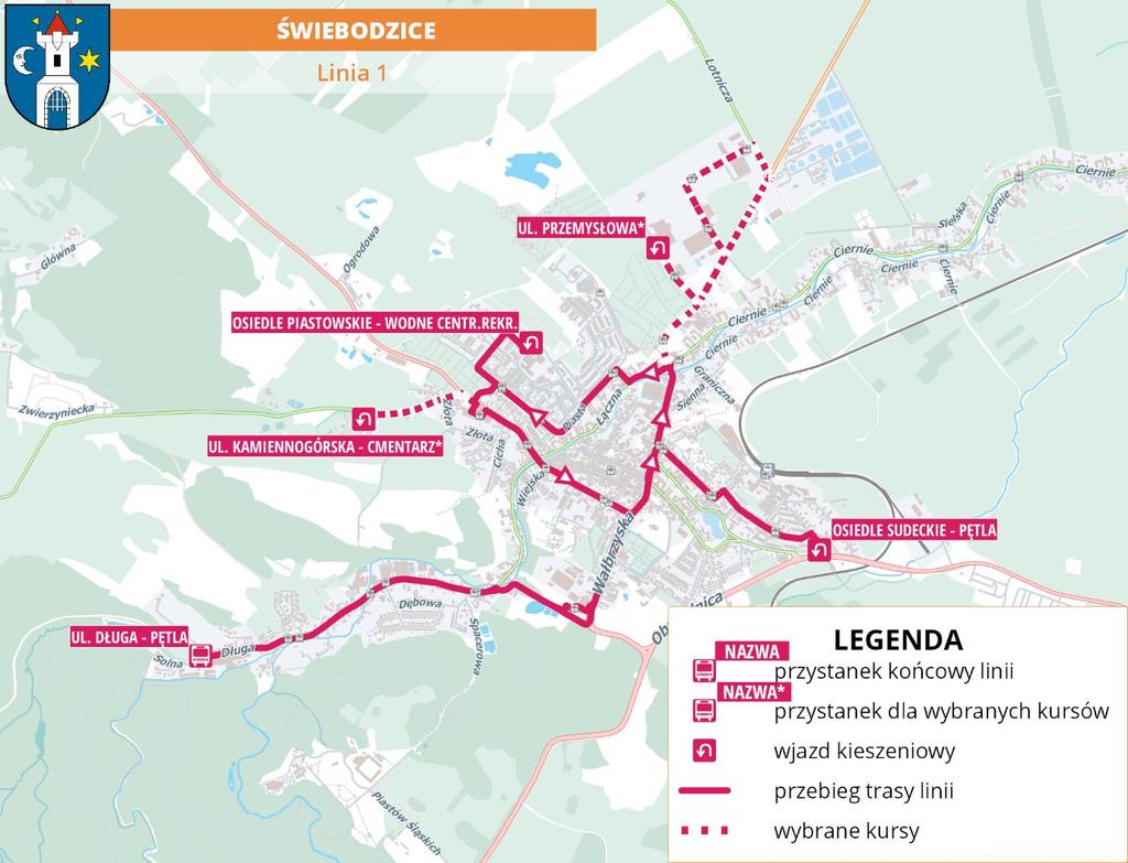kursowała między Dworcem Kolejowym i największym osiedlem mieszkaniowym, czyli Os. Piastowskim liczącym aż ponad 6 tysięcy mieszkańców.