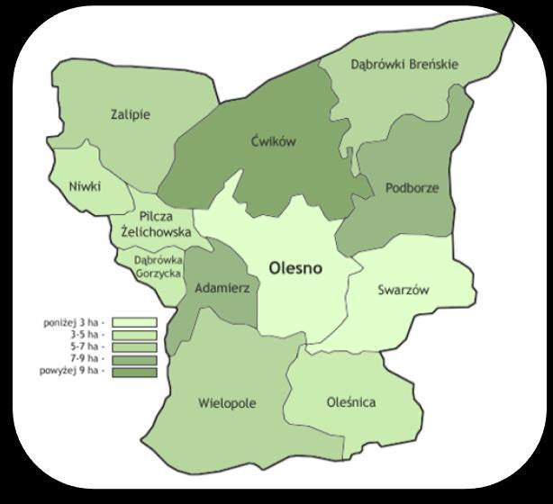 5.1.3. Sfera środowiskowa Gmina Olesno posiada typowo rolniczy charakter. Najlepsze warunki glebowe posiadają wsie usytuowane w północno-zachodniej części gminy: Zalipie, Niwki, Pilcza Żelichowska.
