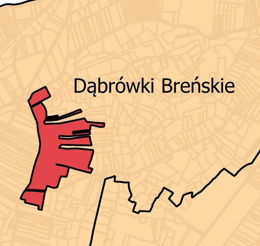 Podobszar 3 DĄBRÓWKI BREŃSKIE Podobszar ten został wyznaczony na terenie sołectwa Dąbrówki Breńskie i stanowi 4,72% jego powierzchni, czyli: 0,33 km 2.
