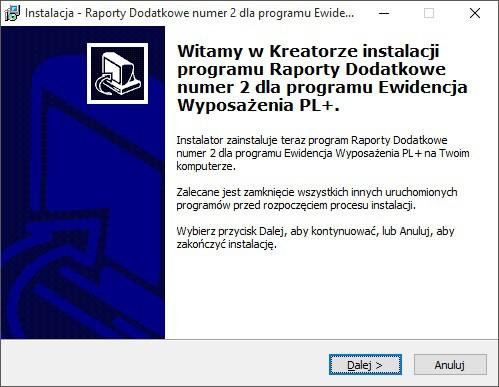 1. Instalowanie pakietu raportów Po dokonaniu zakupu należy pobrać instalator raportów dodatkowych ze strony www.softwareprojekt.com.