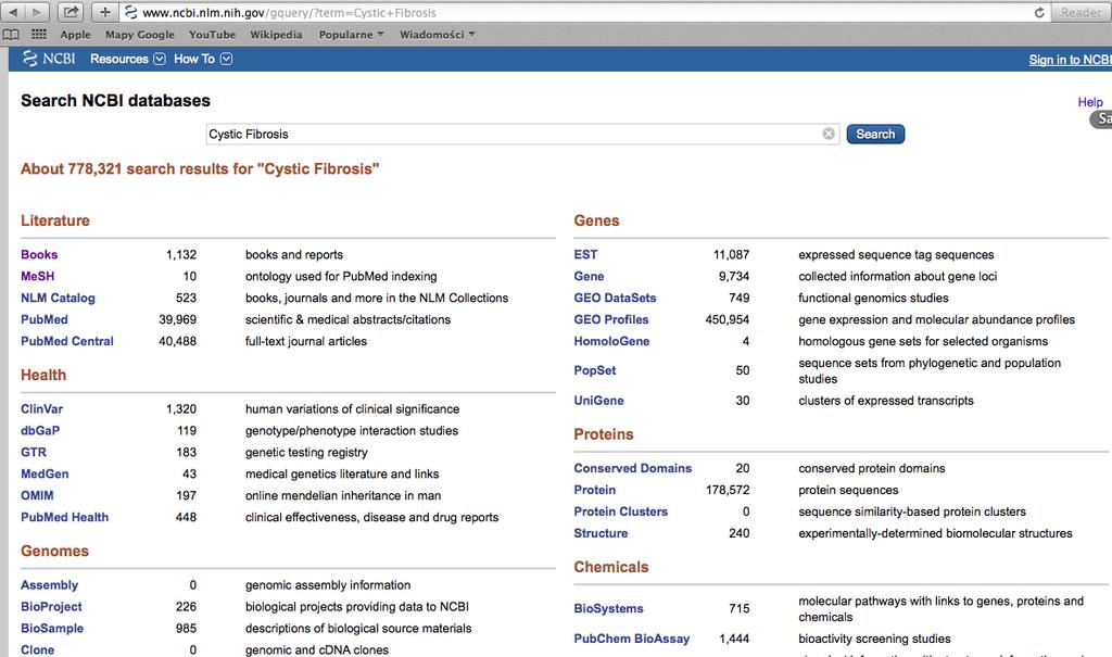 Entrez Global Query Cross-Database Search