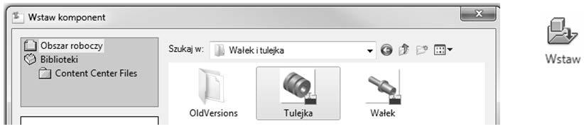 268 Inventor. Podstawy projektowania Rysunek 4.22. Wybór tulejki w celu wstawienia jej do z o enia Rysunek 4.23.