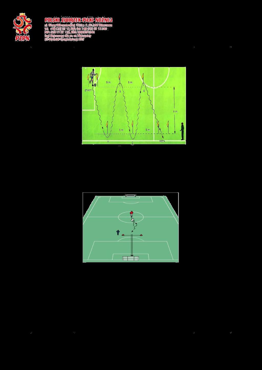3. TECHNIKA SPECJALNA (PROWADZENIE PIŁKI) Zawodnik ma za W przypadku zadanie zawodnika przeprowadzić lewonożnego, piłkę jak próbę najszybciej z linii wykonujemy od STARTU dookoła linii mety do linii