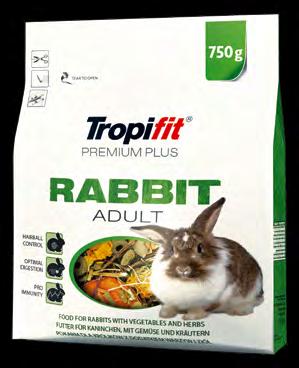 TROPIFIT PREMIUM PLUS Pokarmy dla gryzoni i innych małych ssaków Tropifit Premium Plus to w pełni zbilansowana linia pokarmów dla gryzoni i innych małych ssaków, umożliwiająca ich żywienie zgodne z