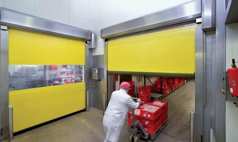 V 2515 Food L Specjalna brama dla przemysłu spożywczego i do mokrych pomieszczeń Łatwe czyszczenie W tej specjalnej wersji wykonania bramy łatwo czyści się prowadnice.