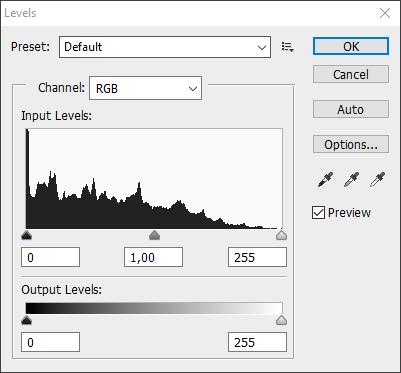 Histogramy / Poziomy (Levels) ilość pikseli o danej jasności w zakresie