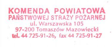 Komendant Powiatowy Państwowej Straży Pożarnej w Tomaszowie Mazowieckim ogłasza nabór na stanowisko stażysta (strażak) w służbie przygotowawczej. I.