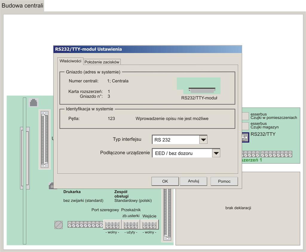 6.1. Połączenie centrali Esser IQ RS 232 Wykorzystywane urządzenia i materiały: centrala Esser moduł RS232 protokół komunikacyjny EED Komputer z wizualizacją Ifter EQU Komunikacja