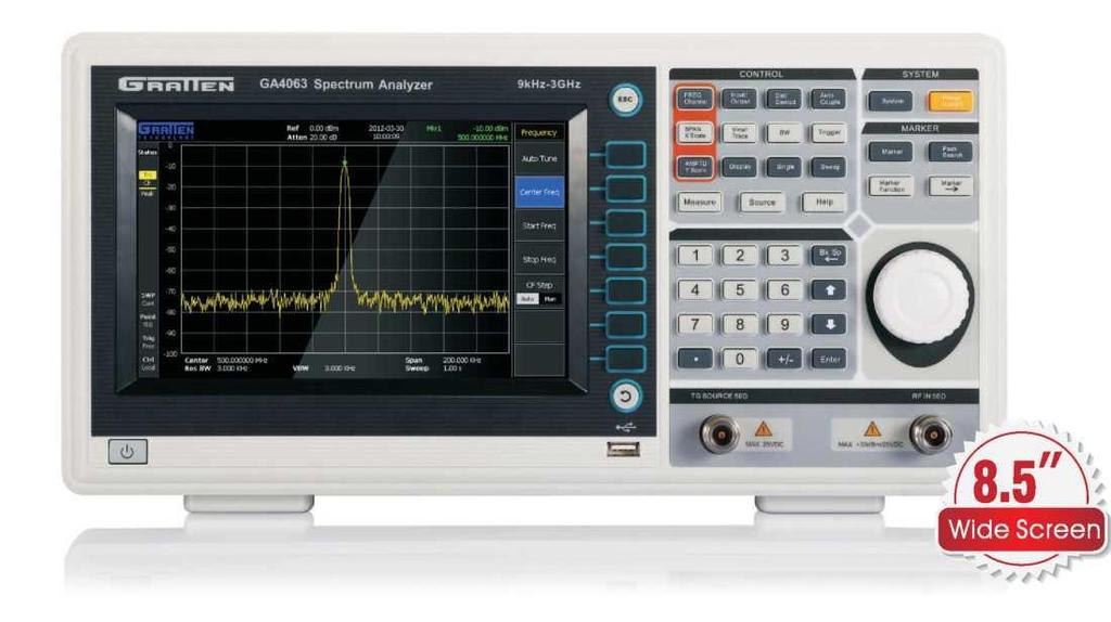 Opis produktu Analizatory serii GA40XX to małe, lekkie, cenowo optymalne przenośne analizatory widma pozwalająca na zastosowanie we wszystkich pomiarach w dziedzinie RF.