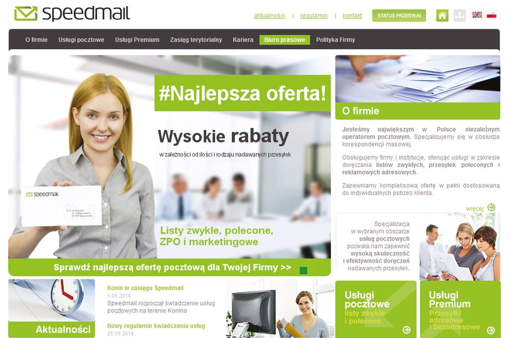 speedmail.pl Żadna z grafik nie została poprawnie opisana tekstem alternatywnym. Jest to szczególnie istotne dla tych, które są odnośnikami.
