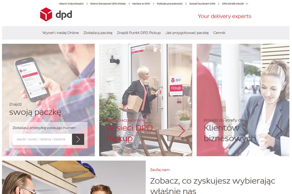 dpd.com.pl Na stronie głównej serwisu dpd.com.pl obsługa za pomocą klawiatury jest praktycznie niemożliwa z powodu braku widocznego fokusa na elementach nawigacyjnych.