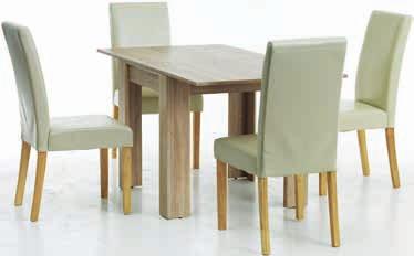Krzesła: Skóra ekologiczna i lite drewno., Stół 1 SZT. 599,- 350,- Krzesło 1 SZT.