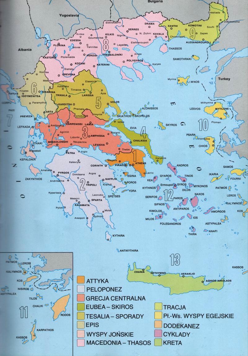 Ryc. 3. Mapa starożytnej Grecji. Źródło: www.grecja-online.