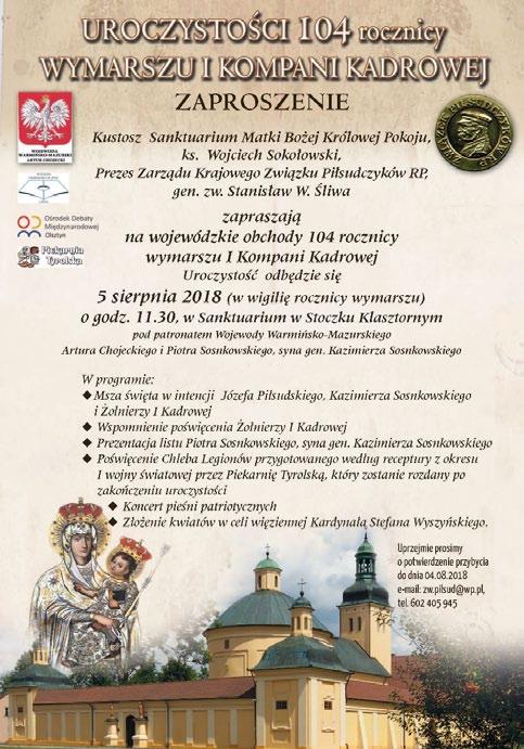 zaproszenie Regionalny Ośrodek Debaty Międzynarodowej w Olsztynie zaprasza do udziału w wojewódzkich obchodach 104.