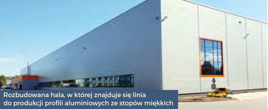 Powiekszenie Mocy Anodowania - druga linia 40,1 4,1 1,3 36,0 Razem główne inwestycje 164,5 71,9 57,6 51,5 Zakończenie budowy hali pod prasę do stopów miękkich.