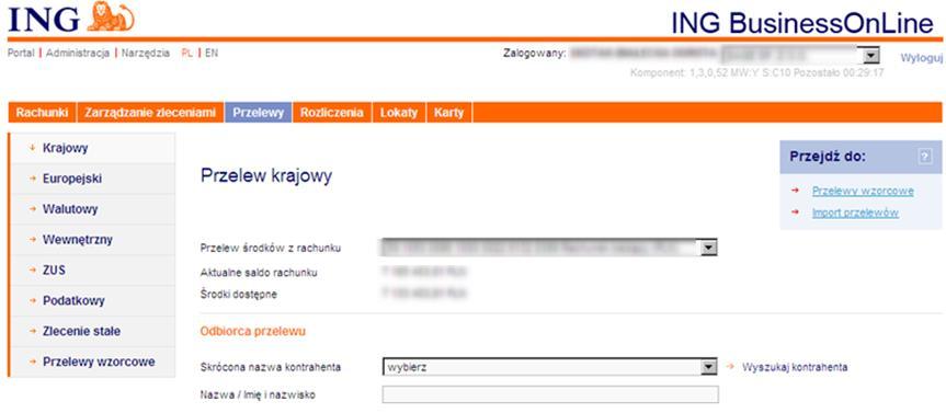 Konfiguracja systemów bankowych, Sage sp. z o.o. Strona 16 z 47 7 ING Bank Śląski (ING BusinessOnLine) 7.