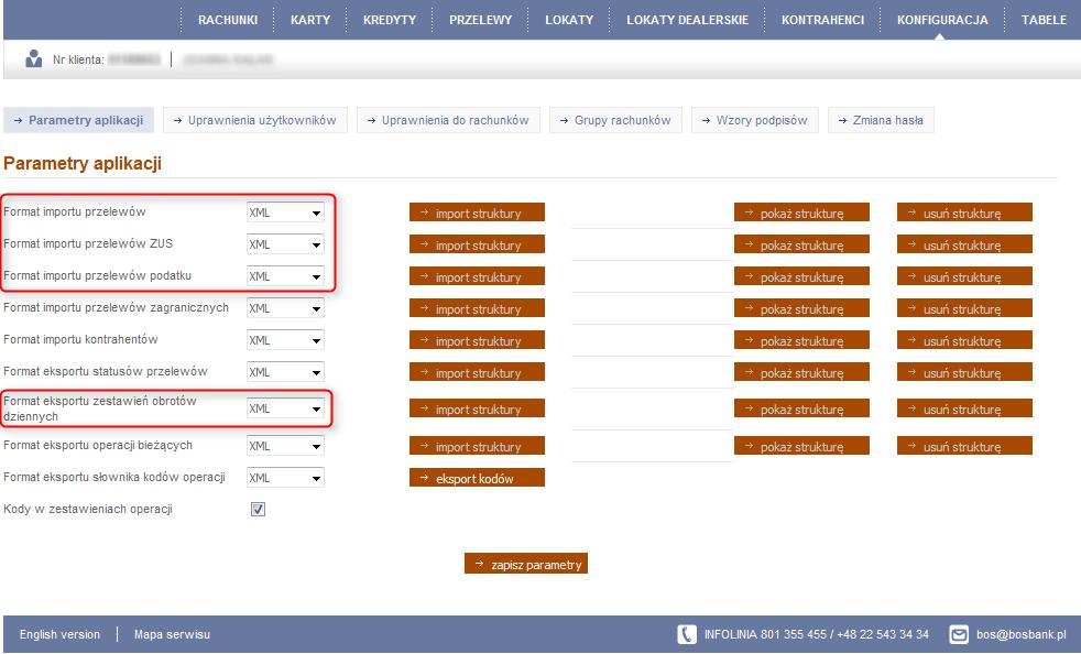 Konfiguracja systemów bankowych, Sage sp. z o.o. Strona 44 z 47 15 Bank Ochrony Środowiska (BOŚBank24 iboss) Po zalogowaniu na stronie Banku Ochrony Środowiska należy skonfigurować system BOŚBank24