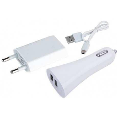 min. 5000mAh W zestawie: gniazdo domowe i samochodowe, kabelek z portem USB i micro USB oraz końcówka
