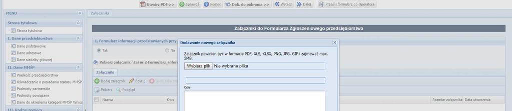 Rysunek 30. Dodanie nowego załącznika 18.