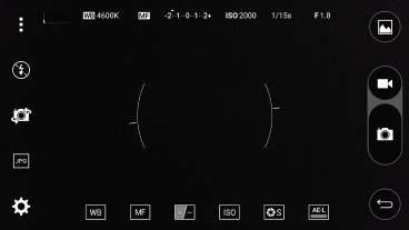 Manual mode on the viewfinder You can control every detail option manually. Tap > > > >. 8 1 2 3 4 5 6 7 Tap to select a file format between the JPEG and the DNG.