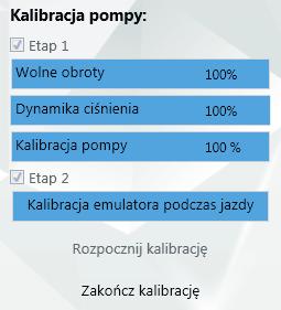 3. Po zakończeniu kalibracji pompy, program automatycznie przechodzi do drugiego etapu.