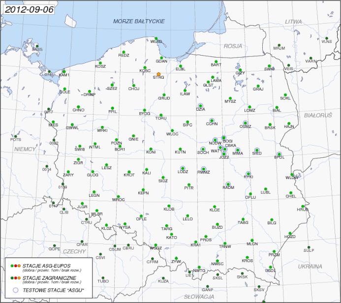 Monitorowanie rozwiązań W ramach projektu ASG+ funkcjonuje serwis monitorujący współrzędne stacji ASG-EUPOS w czasie quasi-rzeczywistym.