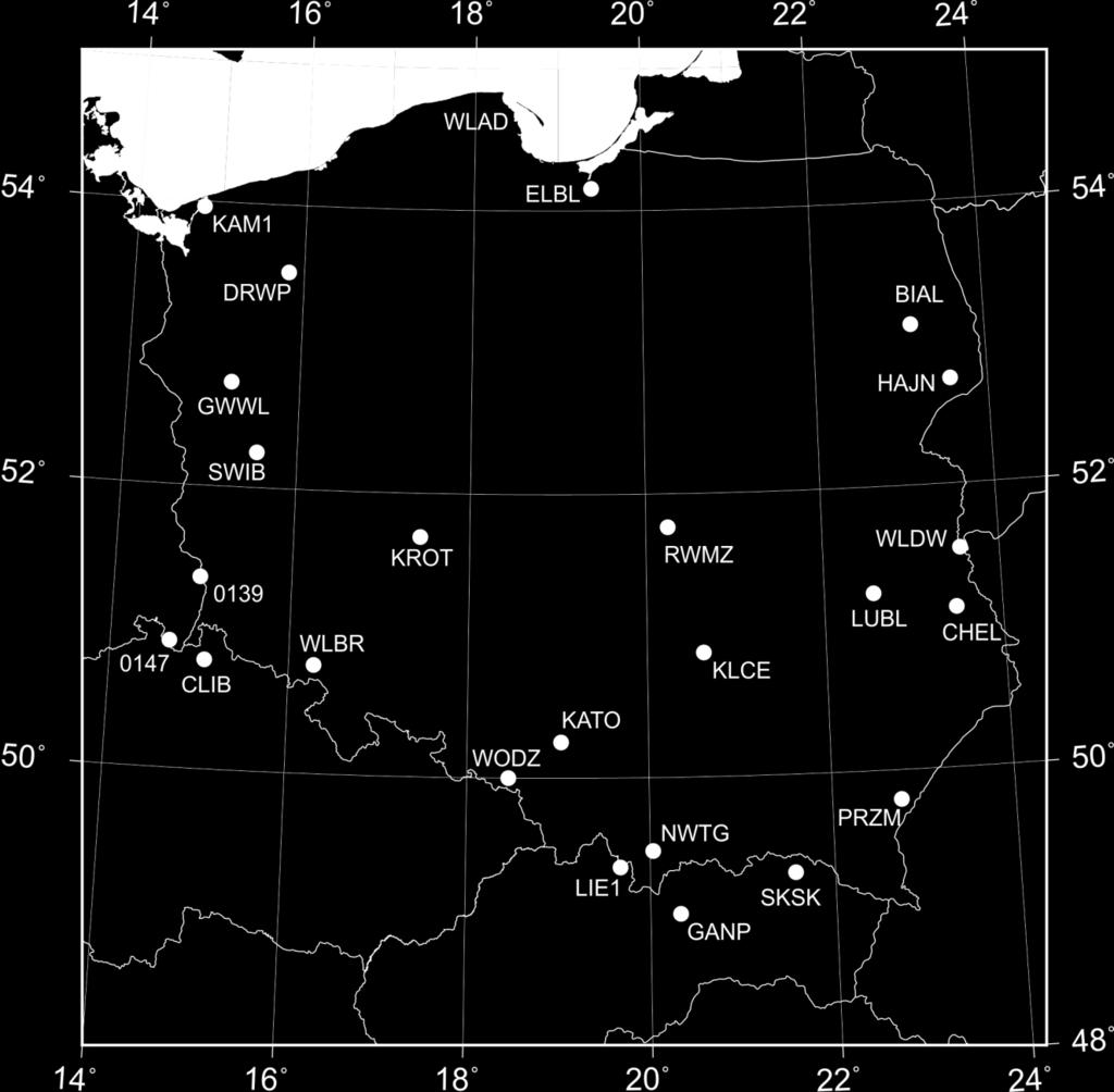 A k t u a l n o ś ć w s p ó ł r z ę d n y c h A S G - E U P O S Składowa POZIOMA Epoka współrzędnych: 2011.