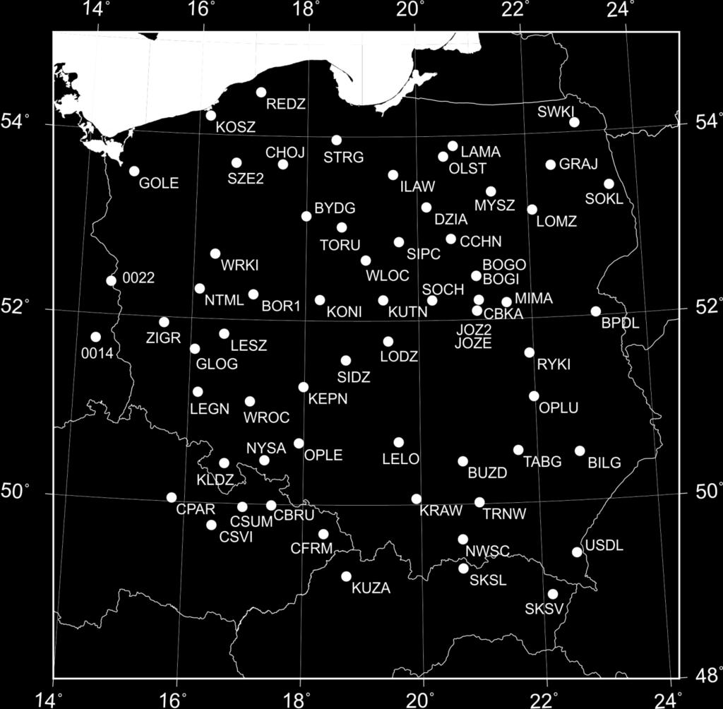 A k t u a l n o ś ć w s p ó ł r z ę d n y c h A S G - E U P O S Składowa POZIOMA Epoka współrzędnych: 2011.