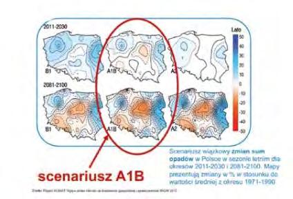 zmniejszenie liczby dni z temperaturą minimalną mniejszą od 0 st.