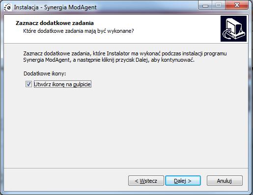 Synergia ModAgent proces instalacji 7.