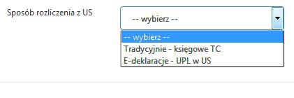 Aby móc podpisywad oraz wysyład deklaracje drogą elektroniczną w ewidencji ABO w zakładce Firma, muszą byd uzupełnione zaznaczone poniższe pola: Oznaczenie sposobu rozliczenia z US: