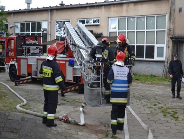 Ćwiczenia doskonalące pożary na terenie warsztatów w Centrum Edukacji Zawodowej w Czarnkowie. W dniach 12-14.06.2017r.