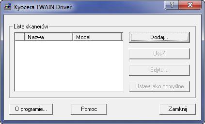 Instalacja i konfiguracja urządzenia > Instalacja oprogramowania Konfigurowanie sterownika TWAIN Rejestracja urządzenia w sterowniku TWAIN.