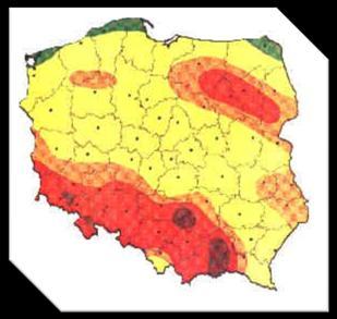 Od czego zależy wytworzona przez elektrownię moc? od położenia geograficznego. Na mapie znajduje się informacja na temat przeciętnej siły wiatru na danym obszarze.