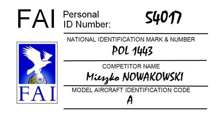 INSTRUKCJA OZNAKOWANIA MODELI POL minimum 25 mm Znak POL powinien pojawić się na modelu przynajmniej raz, a w przypadku modeli swobodnie latających również numer licencji zawodnika (POL-1443).