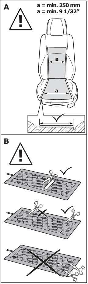 Instrukcja instalacji maty grzewczej w przednich fotelach 1. Wskazówki dotyczące bezpieczeństwa. Instalacja maty grzewczej została przedstawiona na zdjęciach od 1 do 21.