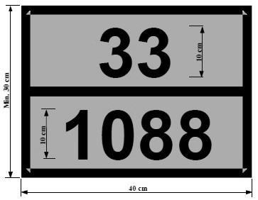 TRANSLOGISTICS 2014 59 pojazdu czy też zestawu pojazdów, pionowo/prostopadle do osi pojazdu [11]. Rys. 2. Tablica stosowana do oznakowania pojazdu przewożącego towary niebezpieczne.