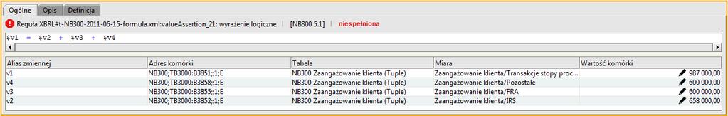 Czyli: B3850 = B3851 + B3860 + B3865 + B3879 + B3884 + B3885 Dla powyższej zależności została utworzona dodatkowa reguła wyliczeniowa: asist#nb_fva_20, pozwalająca na wyliczenie wartości komórki: