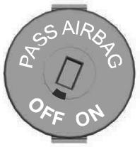 Ochrona pasażerów Wyłączenie poduszki powietrznej pasażera E71312 A B A Wyłączone Włączone B Obróć przełącznik do położenia A.