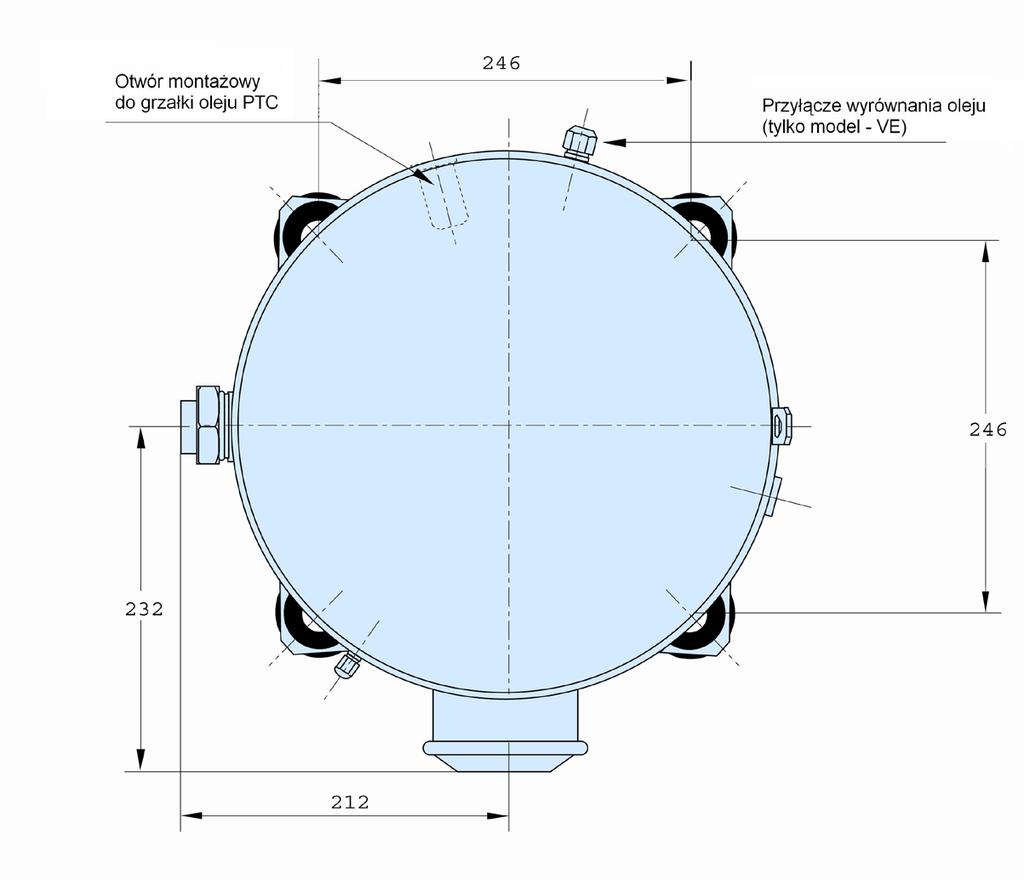 ochrony IP 55 (z dławikiem) Stopka tłumiąca wibracje HM12-50 19 30