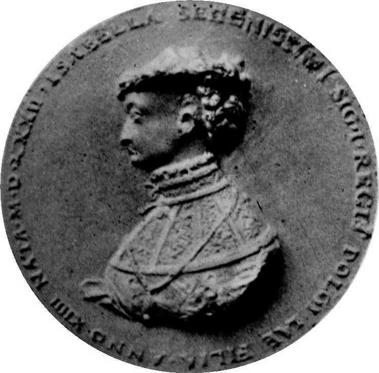 20 Medal Izabeli Oryginały medali zostały wysłane przez królową Bonę jako prezenty dla Hipolita d'este arcybiskupa Mediolanu i do tej pory jako jedyne oryginały znajdują się w zbiorach Rodziny d'este