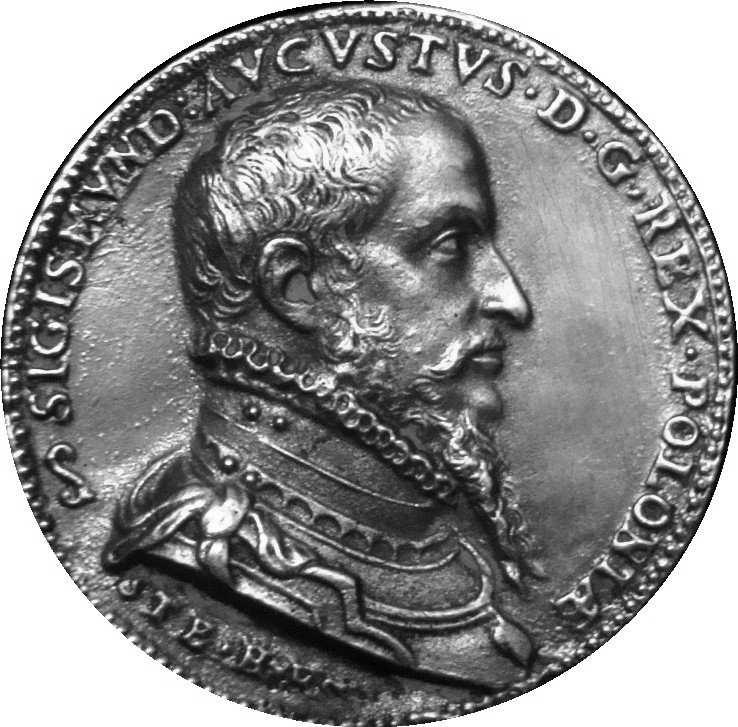 30 Medal Zygmunta Augusta z Pogonią; pod popiersiem widoczne są inicjały medaliera Ste.H.