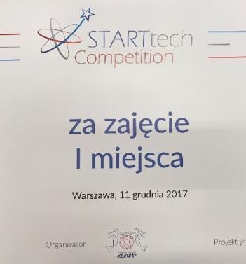 RP oraz wyróżnienie w konkursie Student-Wynalazca 2017 Organizator: Urząd Patentowy RP,