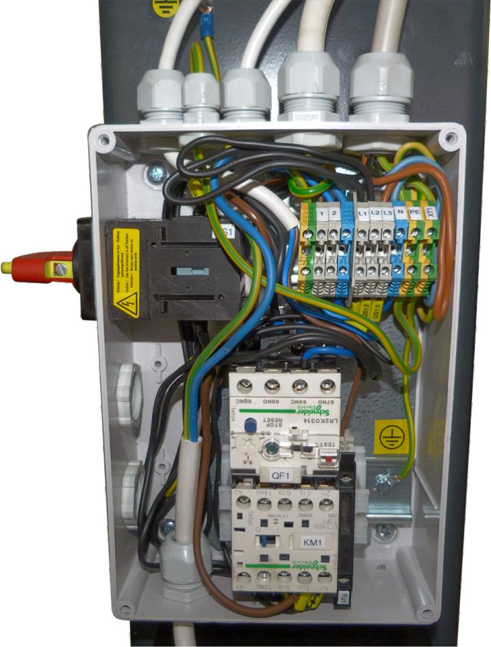 Montaż VLH 2140 169 pl 3.6 Instalacja elektryczna Kabel zasilający musi zostać przyłączony przez wykwalifikowanego elektryka. Odpowiednie przepisy definiuje norma VDE 0100. 3.6.1 Przyłączanie jednostki obsługowej 1.