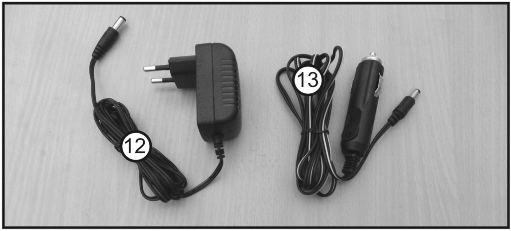lampa robocza LED 9 gniazdo USB 10 gniazdo wyjściowe 12 V do podłączenia odpowiedniego urządzenia 11