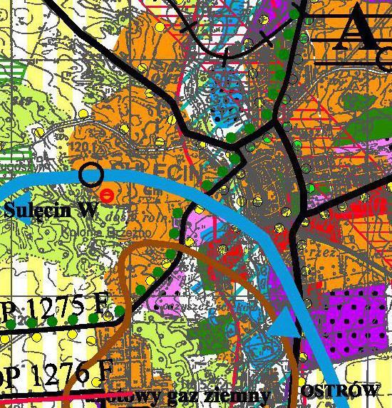 Załącznik Nr 2 do uchwały Nr XXXIX/249/17 Rady Miejskiej w Sulęcinie z dnia 12 lipca 2017 r. Wyrys ze Studium uwarunkowań i kierunków zagospodarowania przestrzennego gminy Sulęcin.