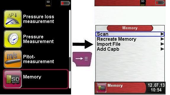 Wywołanie menu "Pamięć" Przed pierwszym użyciem karty MicroSD, powinna zostać utworzona struktura pamięci.