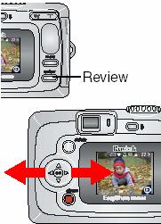 4. TRYB PRZEGLĄDANIA ZDJĘĆ I FILMÓW Tryby przeglądania zdjęć (REWIEV) używamy do oglądania i pracy ze zdjęciami oraz filmami zachowanymi w pamięci wewnętrznej lub karcie zewnętrznej aparatu.