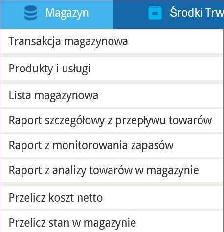 Ogólne informacje W module magazyn możemy: INSTRUKCJA OBSŁUGI Dodawać materiały i towary jako pozycje magazynowe, wprowadzić bilans otwarcia towarów na magazynie (stany magazynowe), zarejestrować